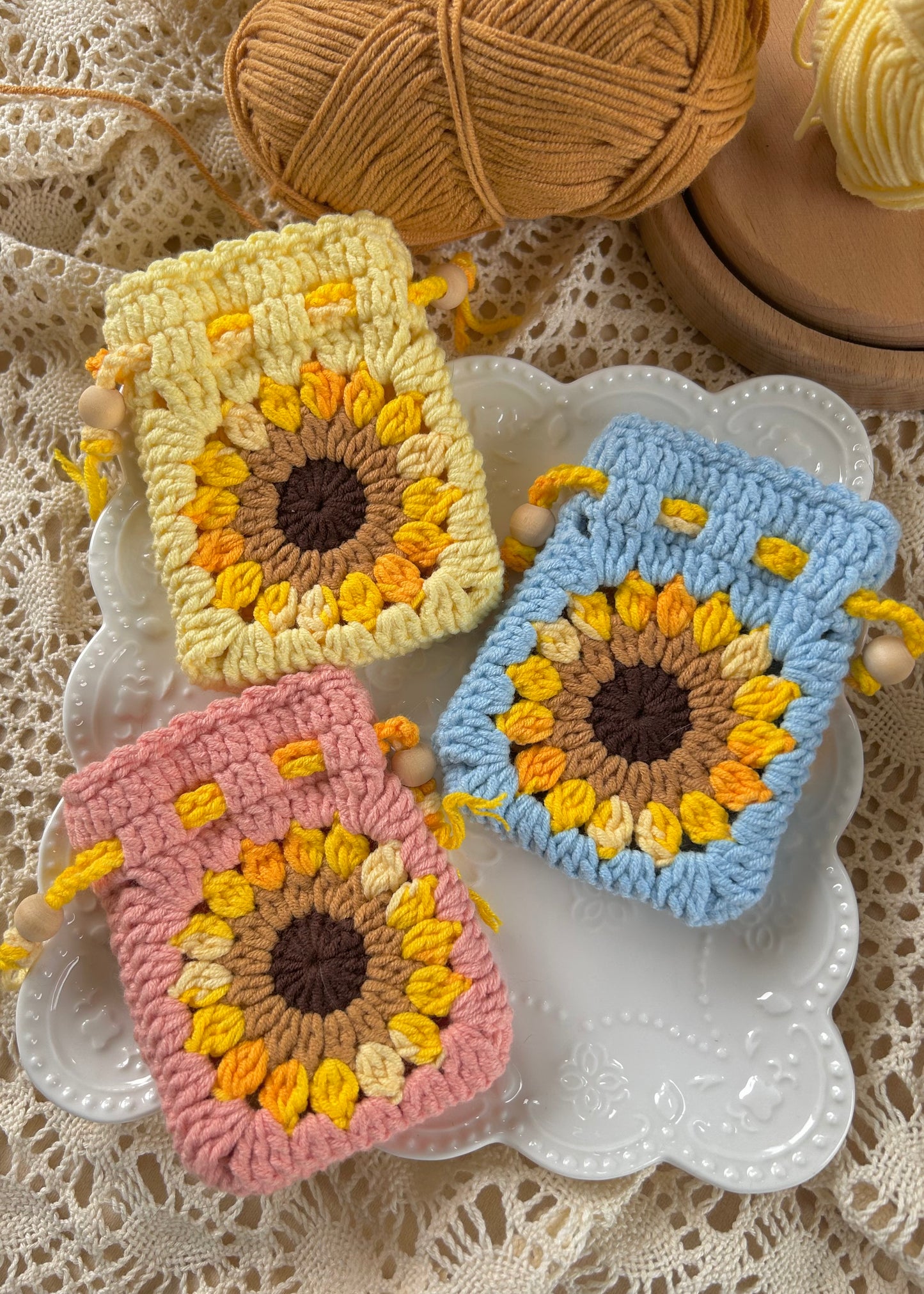 Sunflower Drawstring Pouch