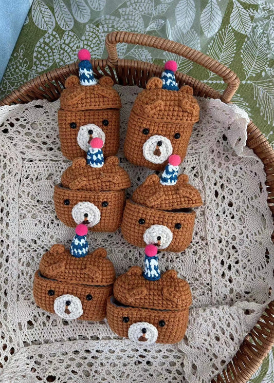 Party Bear Crochet Airpod Case