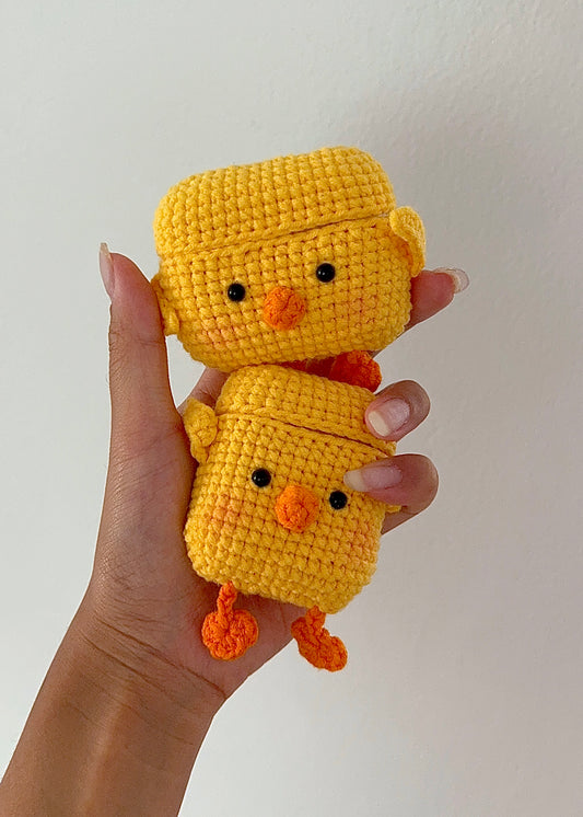 Yellow Chicken Crochet Airpod Case