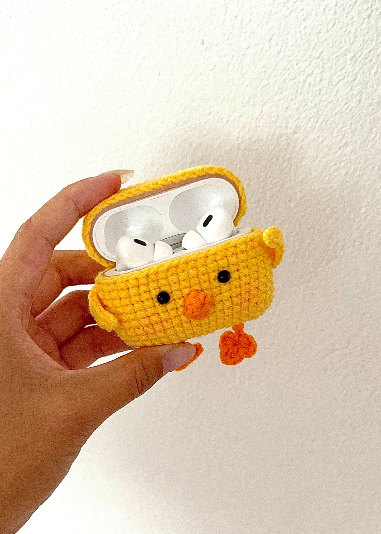 Yellow Chicken Crochet Airpod Case