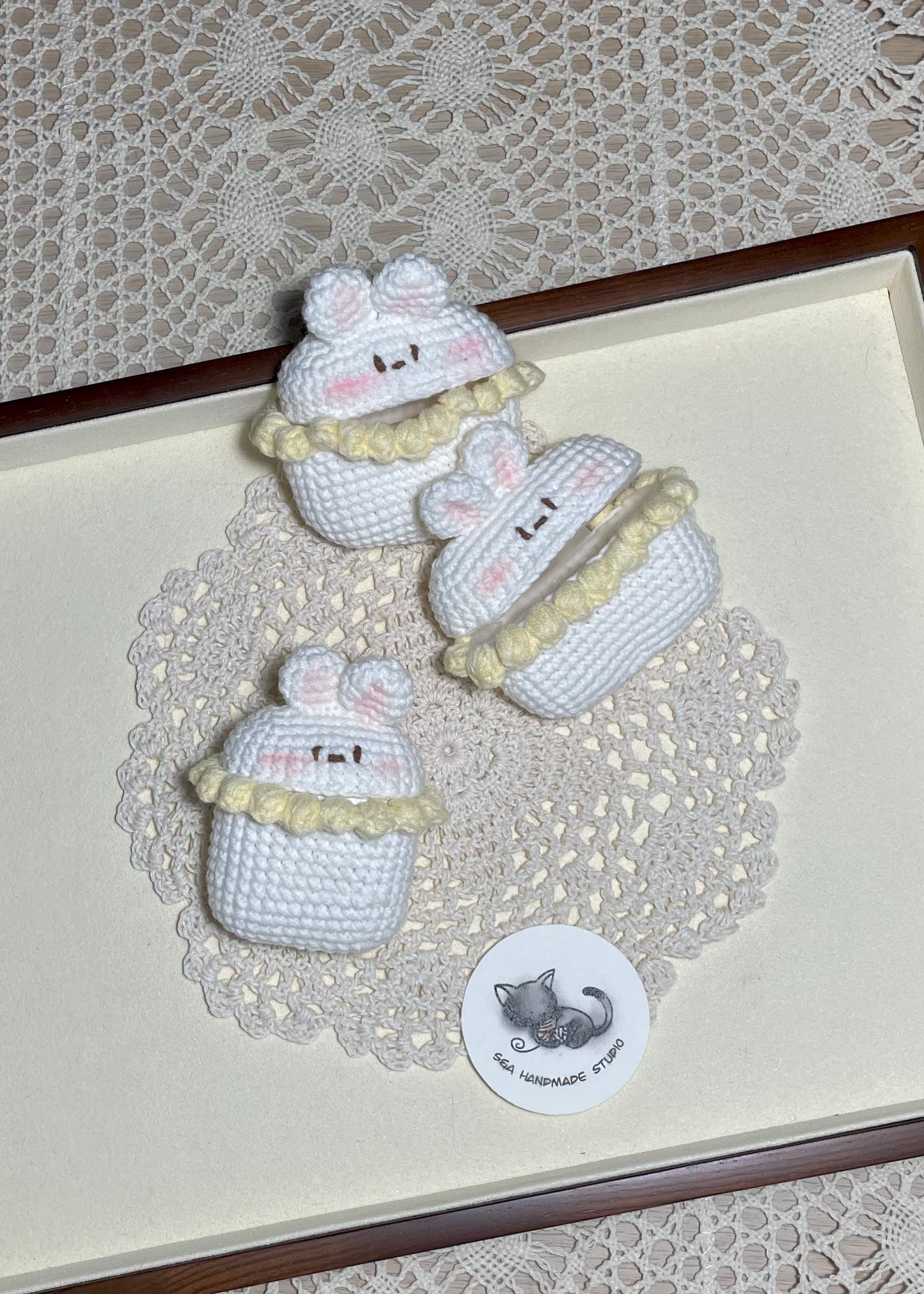 Yellow Bunny Crochet Airpod Case