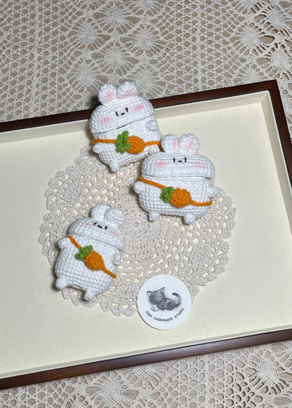 Bunny with Carrot Crochet Airpod Case