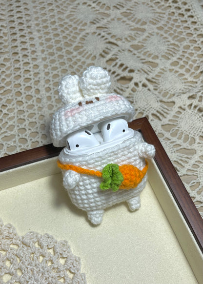 Bunny with Carrot Crochet Airpod Case