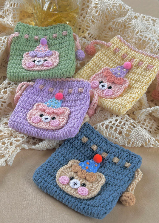 Party Bear Drawstring Pouch